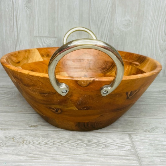Natural wood hand carved in India wooden large fruit bowl decorative bowl wood - Picture 6 of 15
